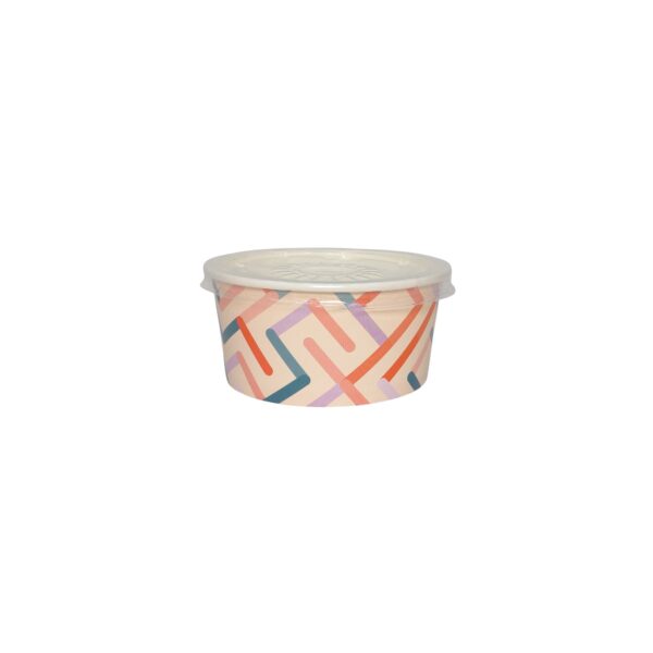 250ml bowl premium peach with plastic lid