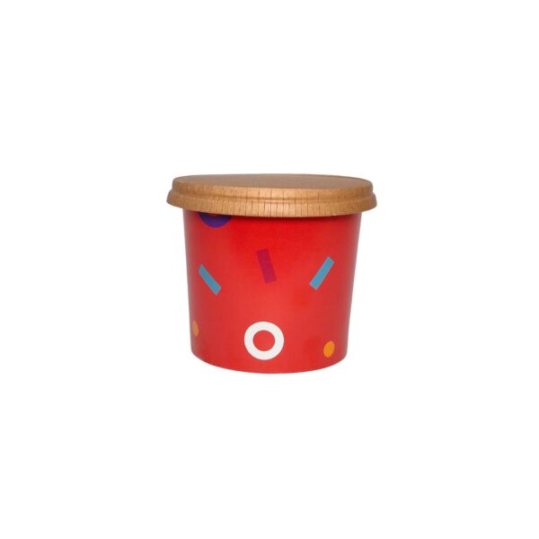 750ml bowl premium red with kraft lid