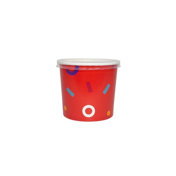 750ml bowl premium red with plastic lid