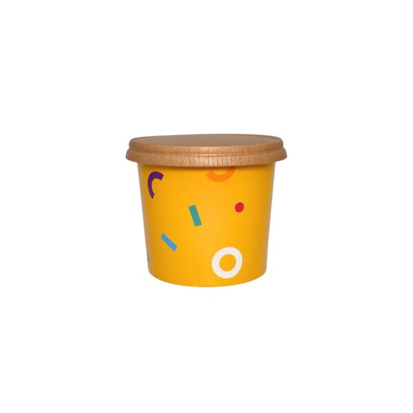 750ml bowl premium yellow with kraft lid