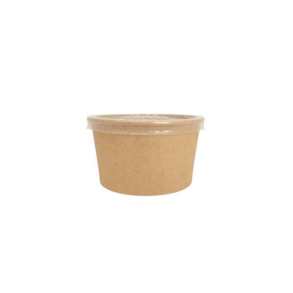Bowl 450 ml Kraft - Surieco 450ml bowl kraft with plastic lid