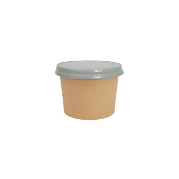 Bowl 600 ml Kraft - Surieco 600ml bowl kraft with paper lid