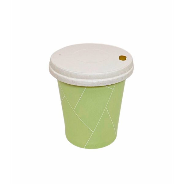 surieco-paper-cup-single-wall-250-ml-green-with-flat-paper-lid-with-hole
