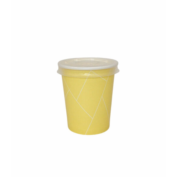 surieco-paper-cup-single-wall-250-ml-yellow-with-flat-pp-lid