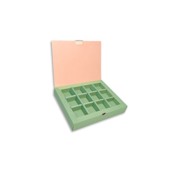 Premium - Light Green Chocolate Box for 12 - 16.8 x 12.4 x 3 CM - Surieco surieco-premium-light-green-chocolate-box-for-12-168-x-124-x-3-cm-3