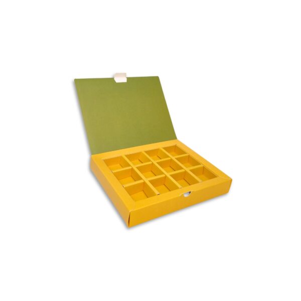 Premium - Yellow Chocolate Box for 12 - 16.8 x 12.4 x 3 CM - Surieco surieco-premium-yellow-chocolate-box-for-12-168-x-124-x-3-cm-3